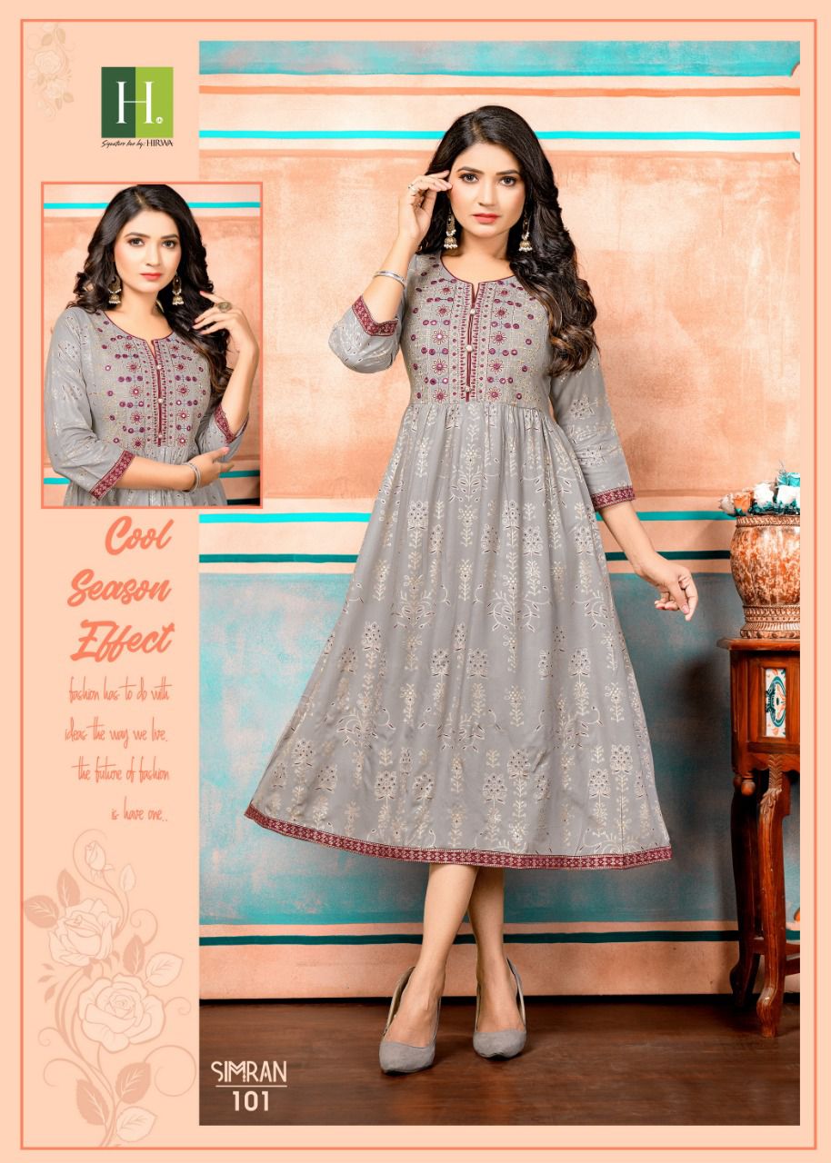 Hirwa Simran Exclusive Wear Latest Wholesale Kurti Collection